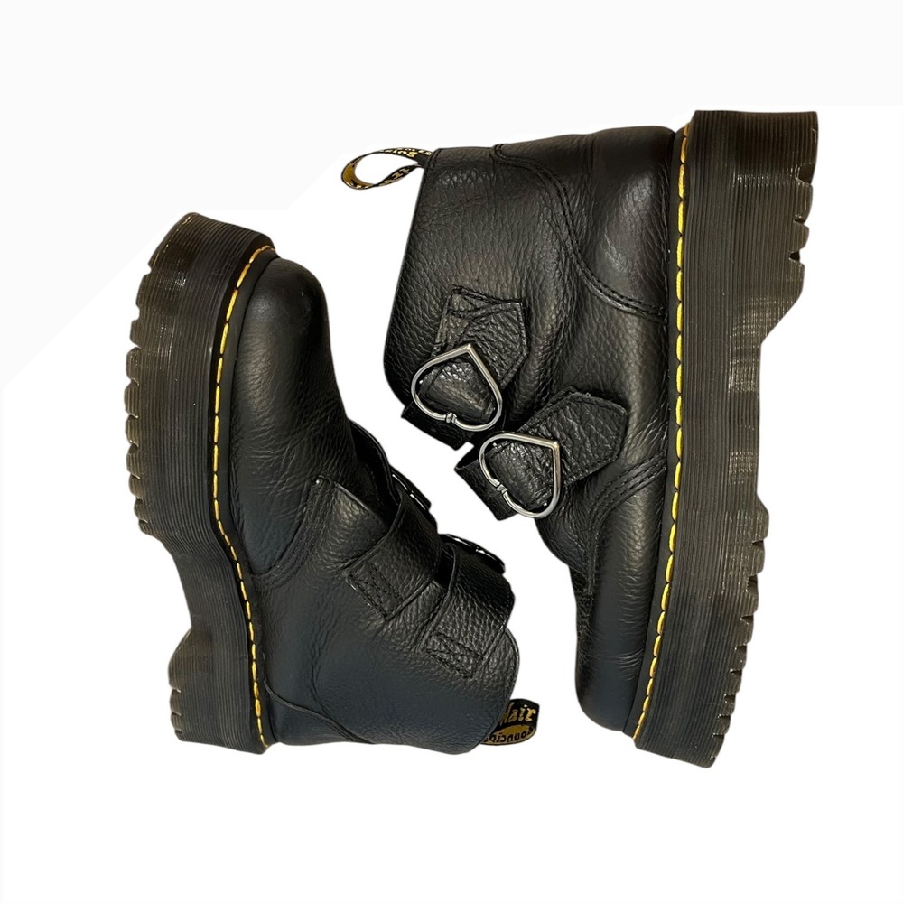 Dr. Martens Devon Heart Women's 11 US Black Platform Boots Chunky Grunge Gothic - Picture 3 of 8